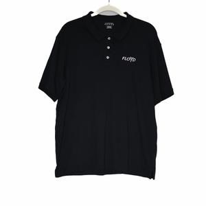Lands' End Men Black Cotton Polo Shirt Casual Buttons Collared Short Sleeve Sz L